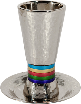 Picture of כוס קידוש - טבעות רחבים - צבעוני - CUT-1 | יאיר עמנואל